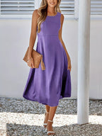 Sleeveless A-line Midi Dress (15)