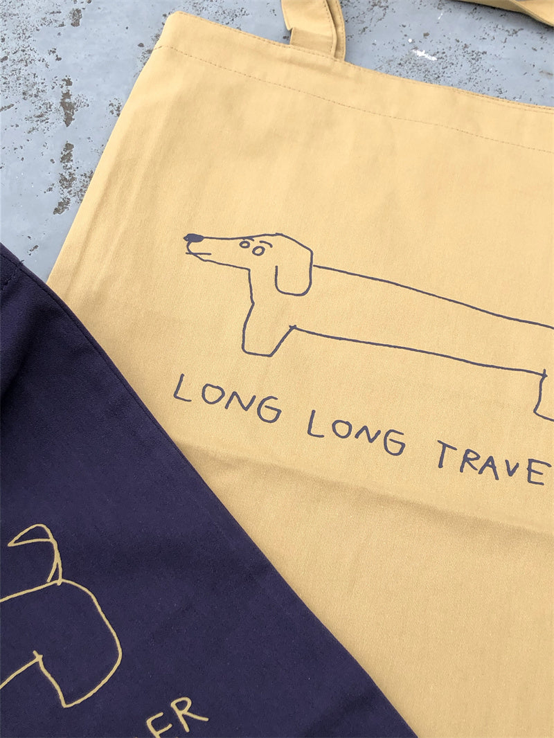Dachshund Illustration Two-color Thin Canvas Bag photo 4