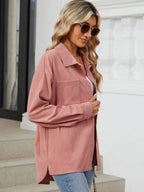 Button Up Dropped Shoulder Long Sleeve Outerwear (21)