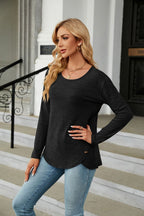 Round Neck Long Sleeve T-shirt (17)