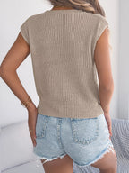 Cable Knit Cap Sleeve Sweater (14)