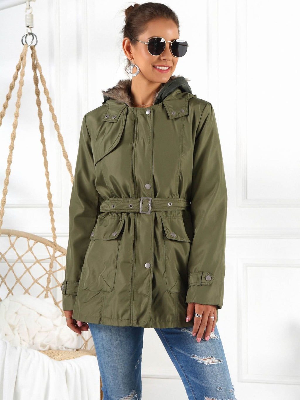 Full Size Hooded Jacket Detachable Liner (three-way Wear)