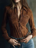 Suede Button-down Shirt