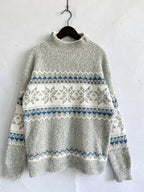 Geometric Mock Neck Dropped Shoulder Sweater (16)