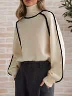 Contrast Trim Turtleneck Sweater (3)