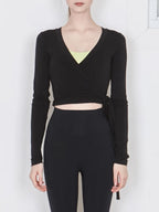 Tied Surplice Long Sleeve Top (13)