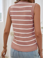 Striped V-neck Knit Tank (9)