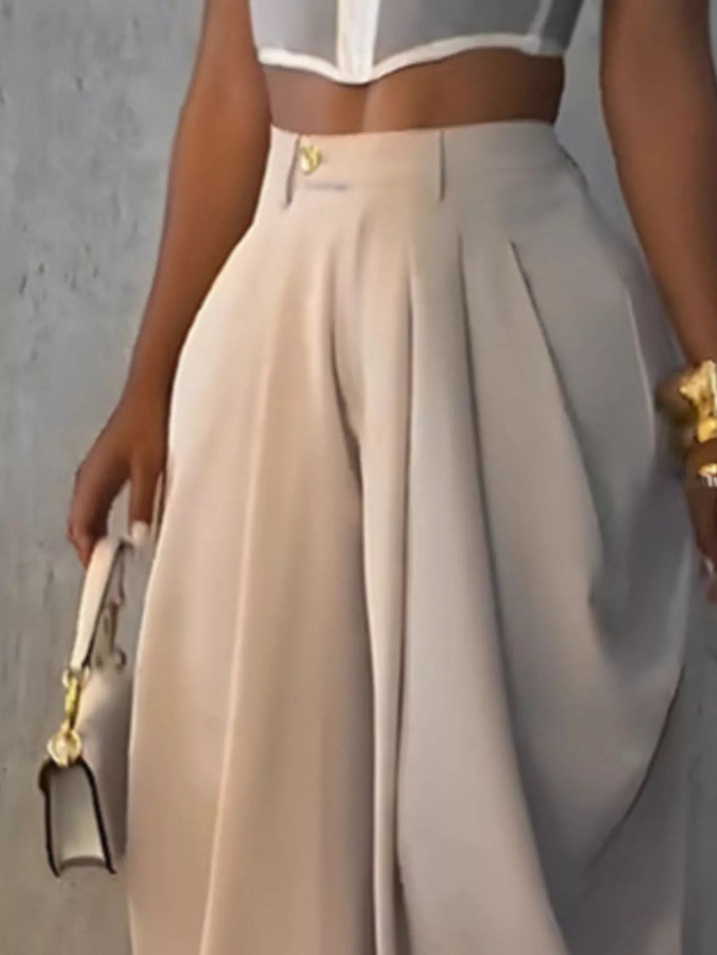 High-waisted Wide Leg Pleated Pants (5)