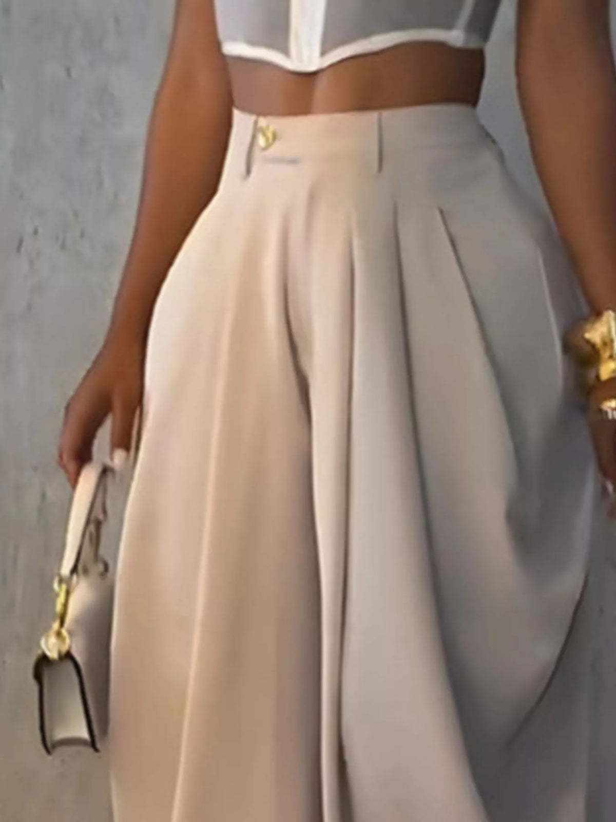 High-waisted Wide Leg Pleated Pants (5)