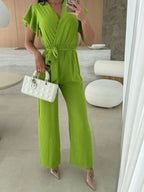 Surplice Wide Leg Belted Jumpsuit (7)