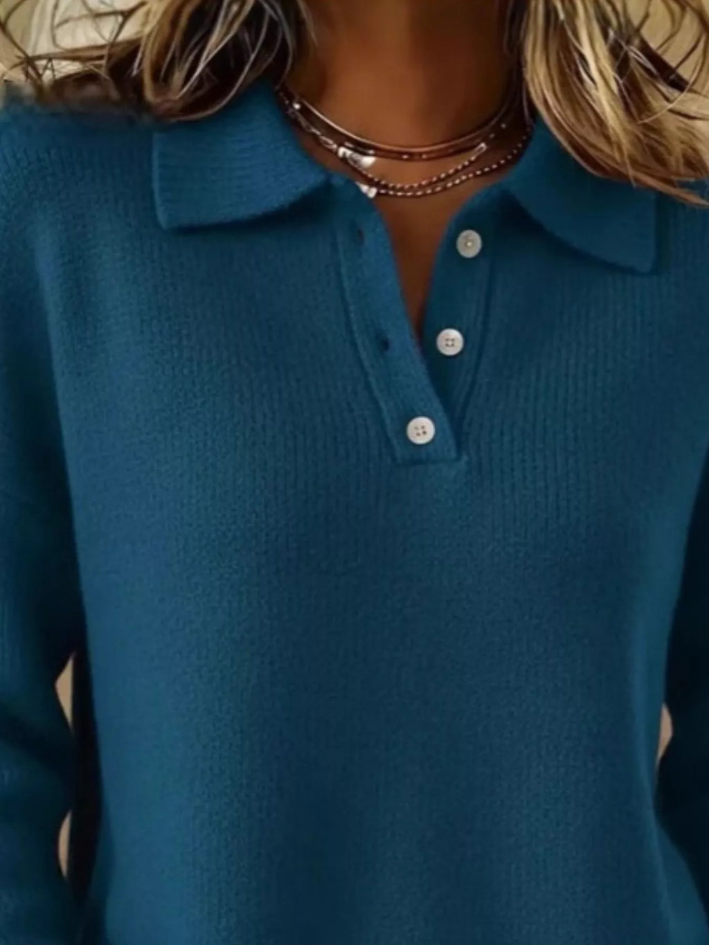 Full Size Button Detail Drop Shoulder Sweater Plus (21)