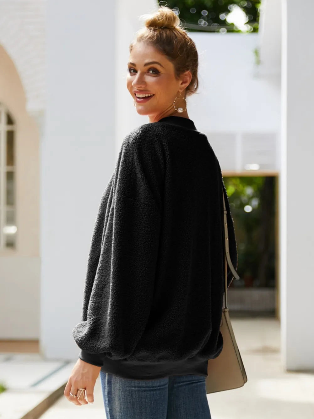 Mock Neck Dropped Shoulder Sweatshirt (5)