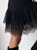 Sleeveless Tulle Hem Mini Dress (4)