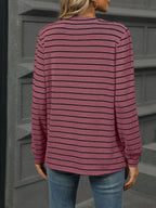 Striped Henley T-shirt Button Detail (27)