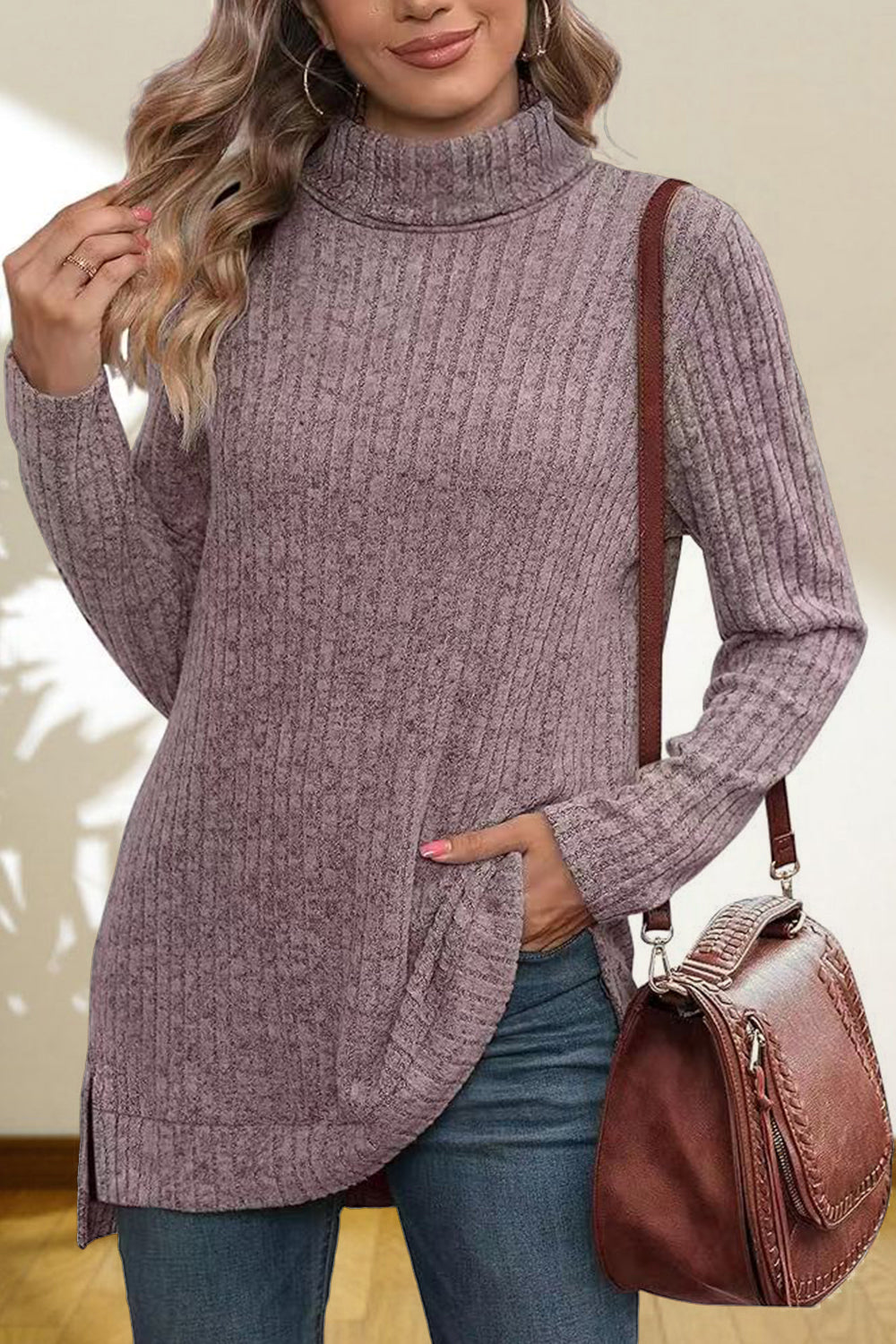 Turtleneck High Low Top (29)