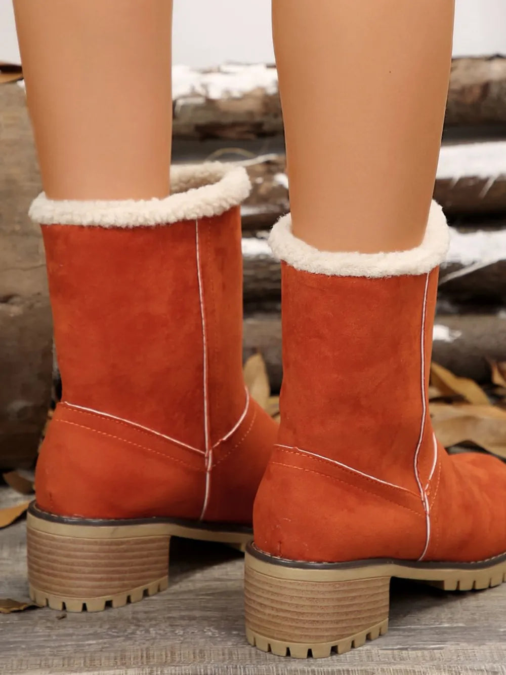Thermal Fuzzy Block Heel Boots (4)