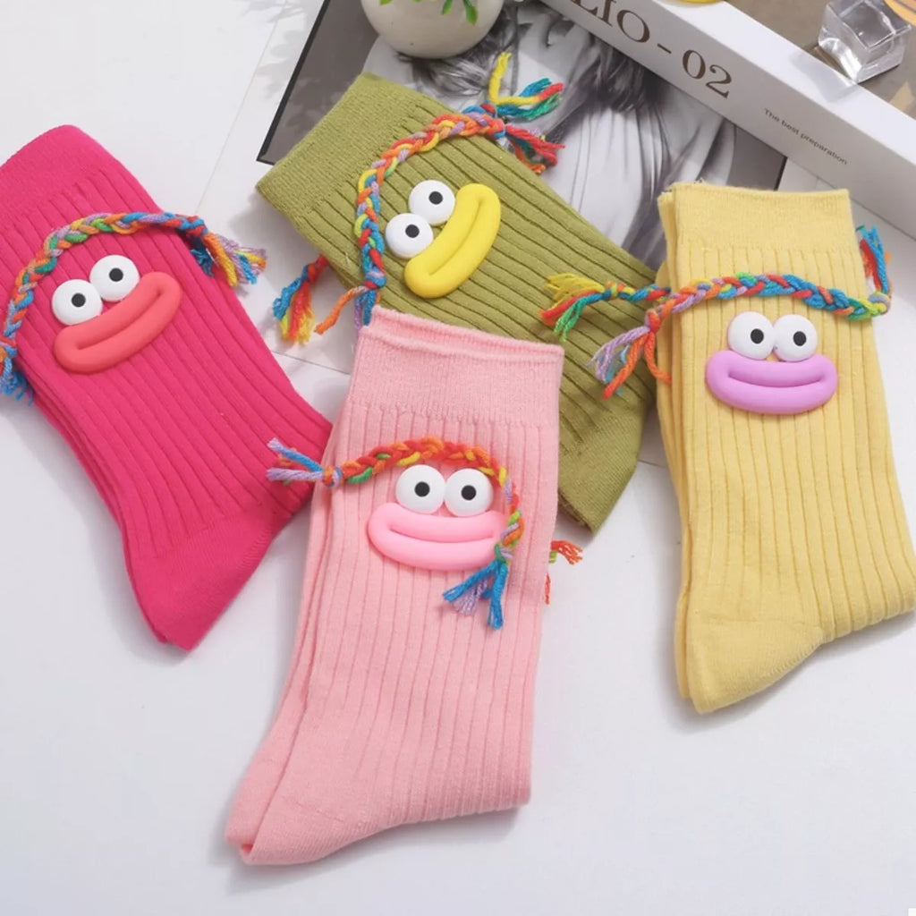 Cartoon Ribbed Knit Crew Socks (13)
