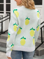 Lemon Crew Neck Round Neck Sweater (4)