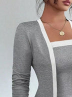 Contrast Trim Cardigan Tank Top Set (10)