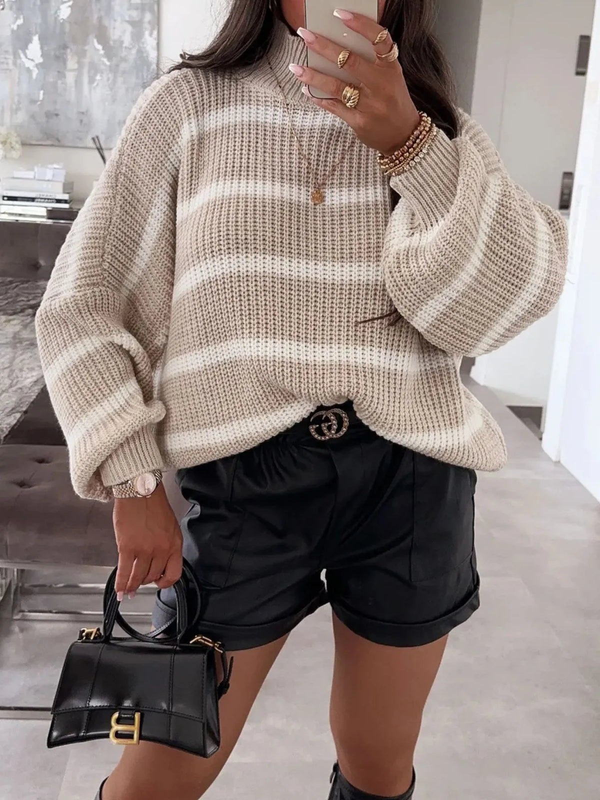 Striped Turtleneck Long Sleeve Sweater (17)