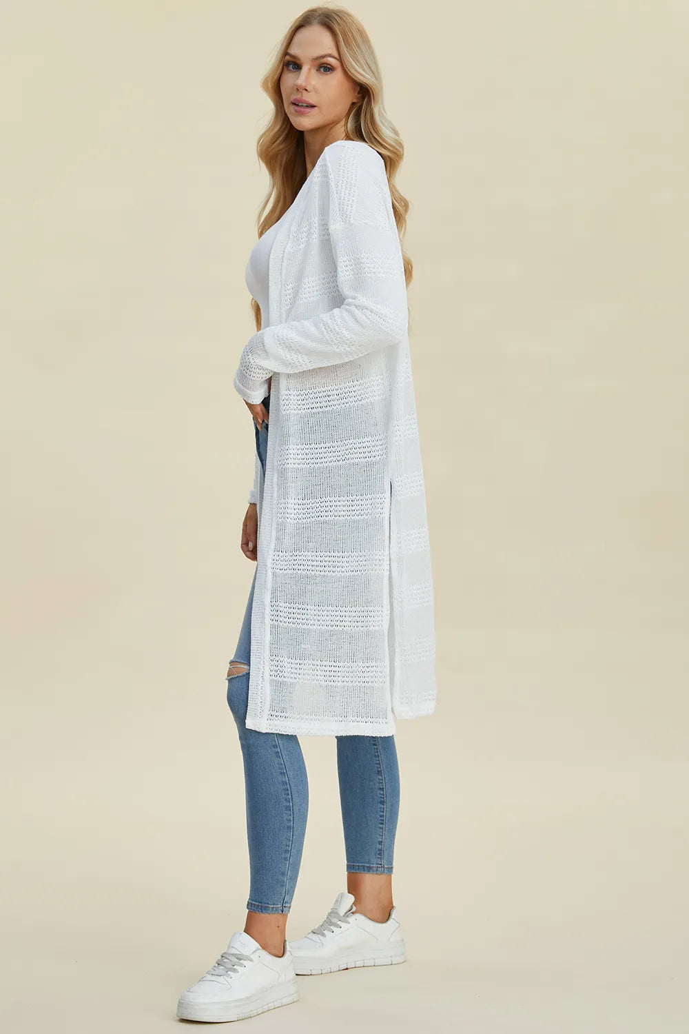 Full Size Open Front Longline Cardigan (32)