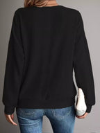 Solid Color Cold Shoulder Long Sleeve T-shirt (2)