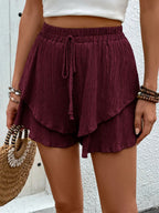 Tied Layered High Waist Shorts (15)