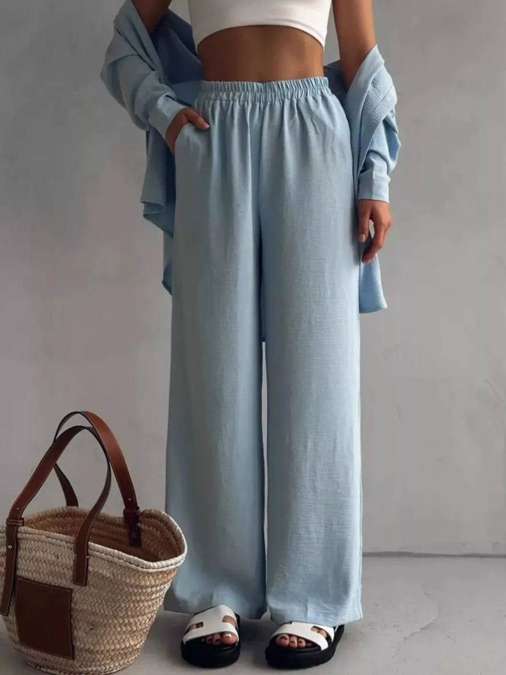 Button Down Shirt Pants Set (4)