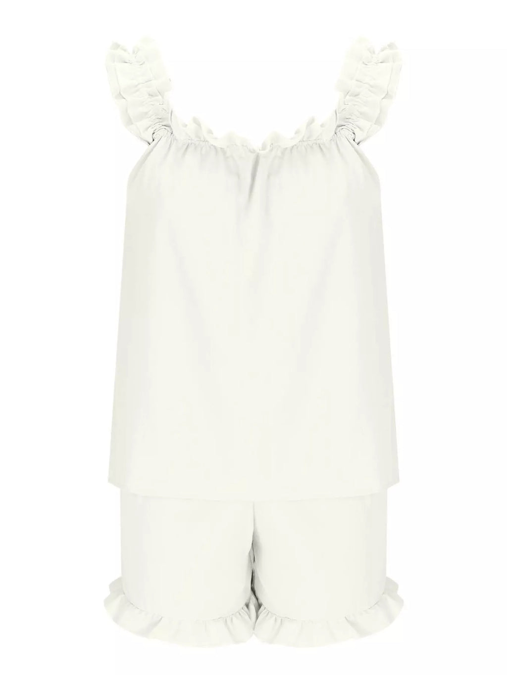 Ruffle Trim Sleeveless Top Shorts Set (5)