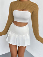 Distressed Long Sleeve Cropped Sweater (8)