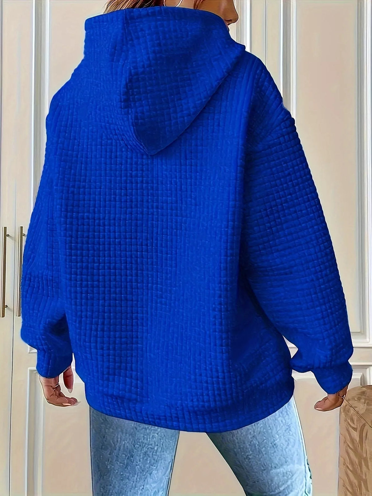 Textured Knit Drawstring Hoodie (19)
