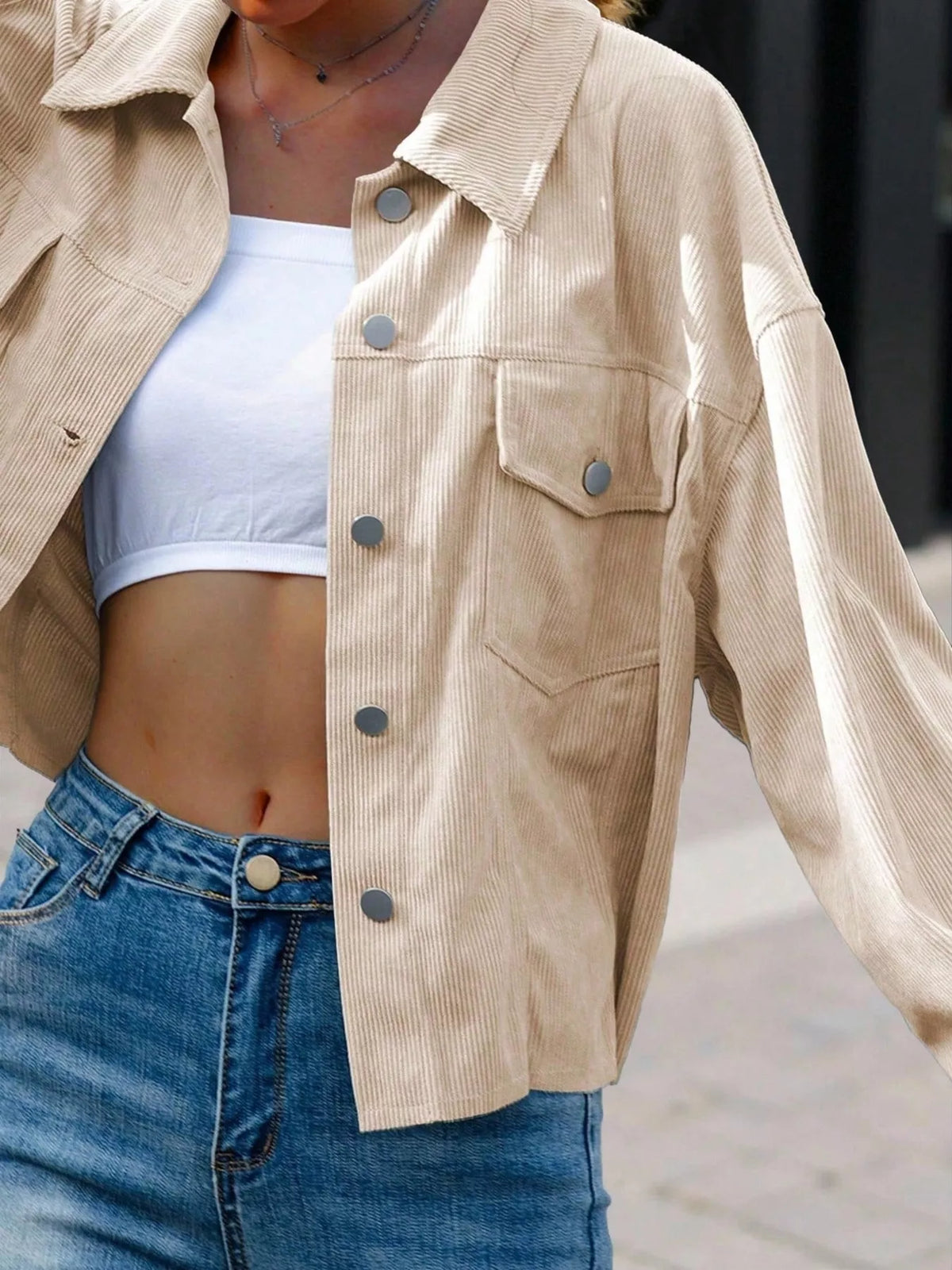 Corduroy Button-down Shacket (2)