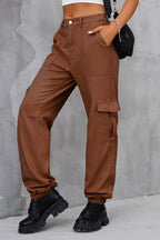 Buttoned High Waist Jeans Pockets (5)