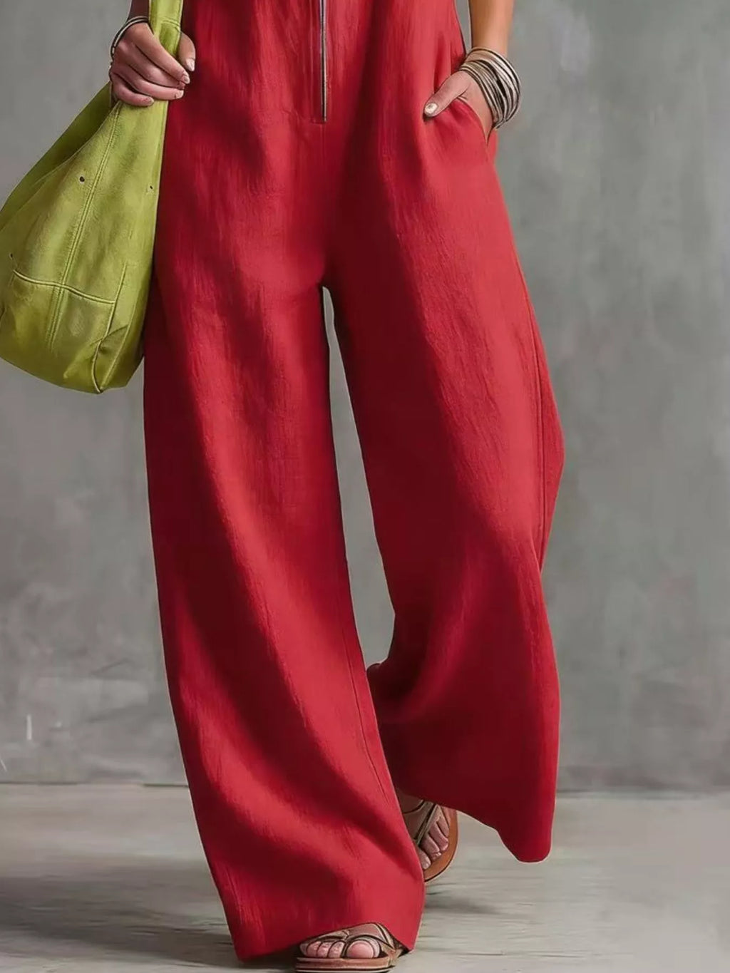 Full Size Zip Front Sleeveless Jumpsuit Plus (3)