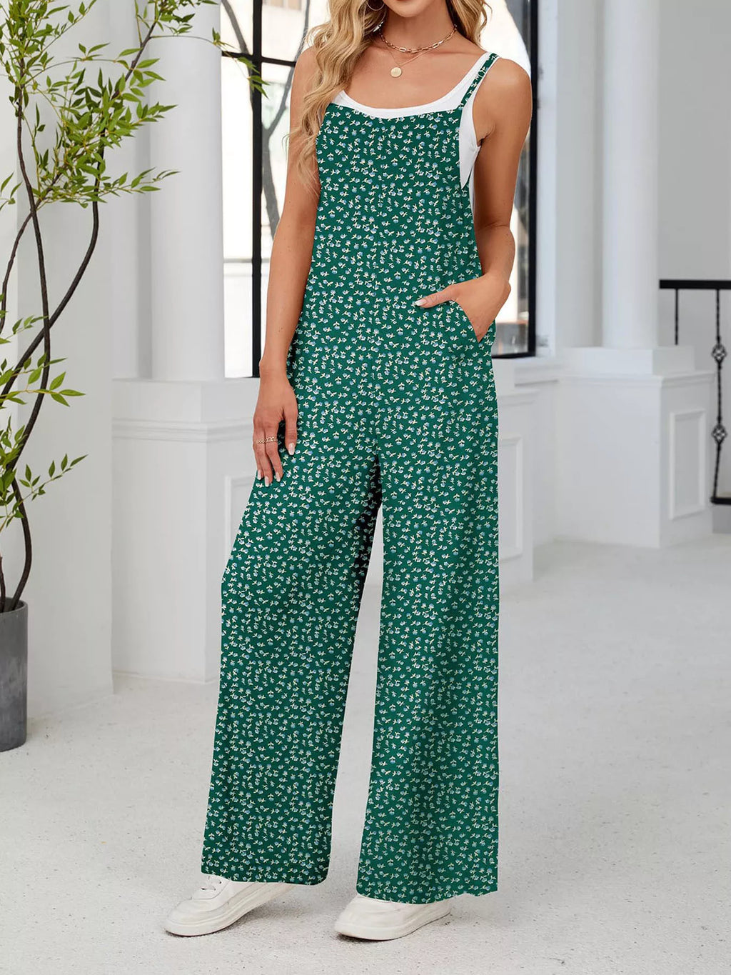 Full Size Floral Print Wide Leg Casual Jumpsuit Plus (9)
