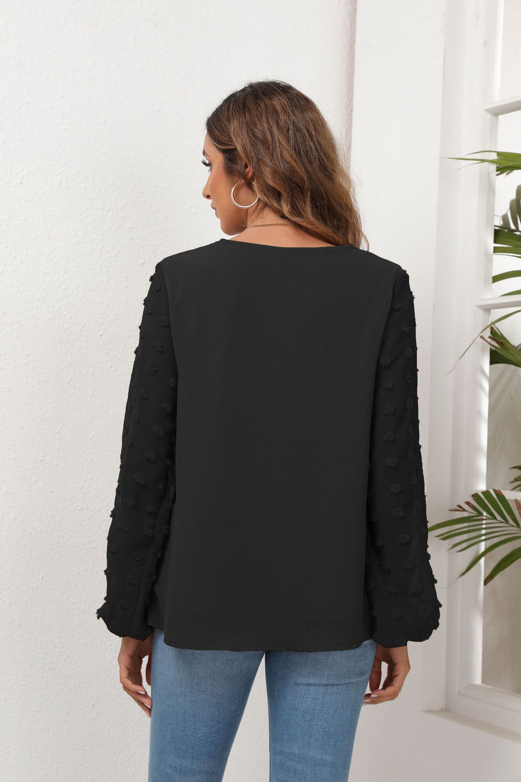 Swiss Dot Balloon Sleeve Blouse (19)