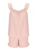 Ruffle Trim Sleeveless Top Shorts Set (10)