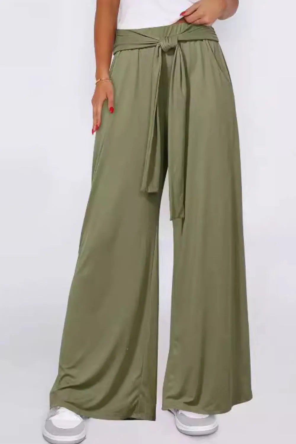 Tied Wide Leg Pants Pockets (8)