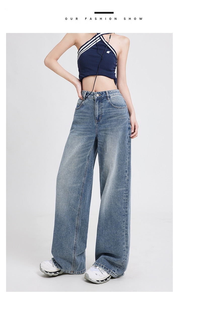 Wide Leg Jeans High Waist Baggy Straight Trousers photo 20