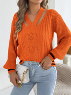 Cutout Cable Knit Sweater (2)