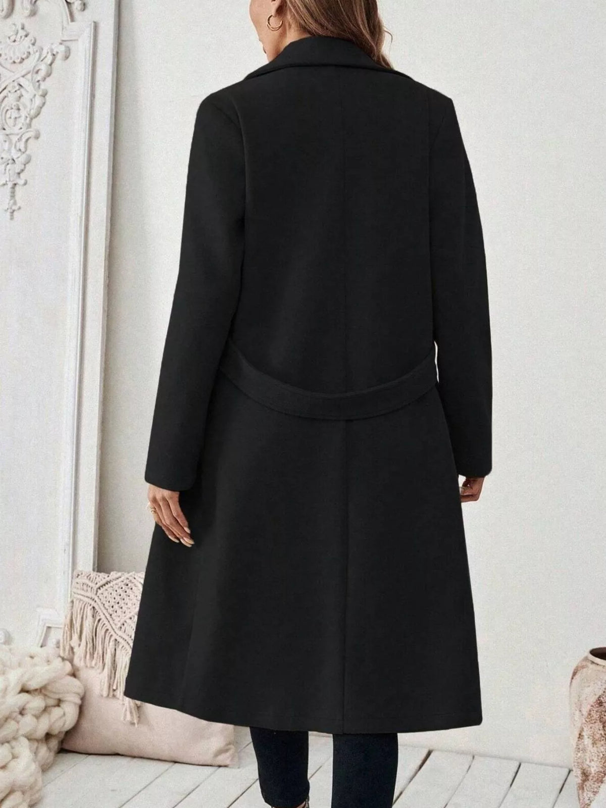 Lapel Collar Longline Coat (10)