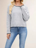 Round Neck Dropped Shoulder Sweater (15)