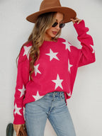 Star Round Neck Dropped Shoulder Sweater (11)