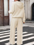 Kangaroo Pocket Hoodie Wide-leg Pant Set (6)
