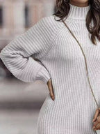 Full Size Turtleneck Raglan Sleeve Sweater Dress Plus (14)