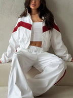 Block Zip Up Outerwear Pants Set (13)