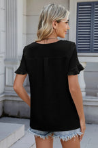 V-neck Short Sleeve Blouse (15)
