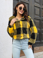 Plaid Dropped Shoulder Buttoned Jacket (5)