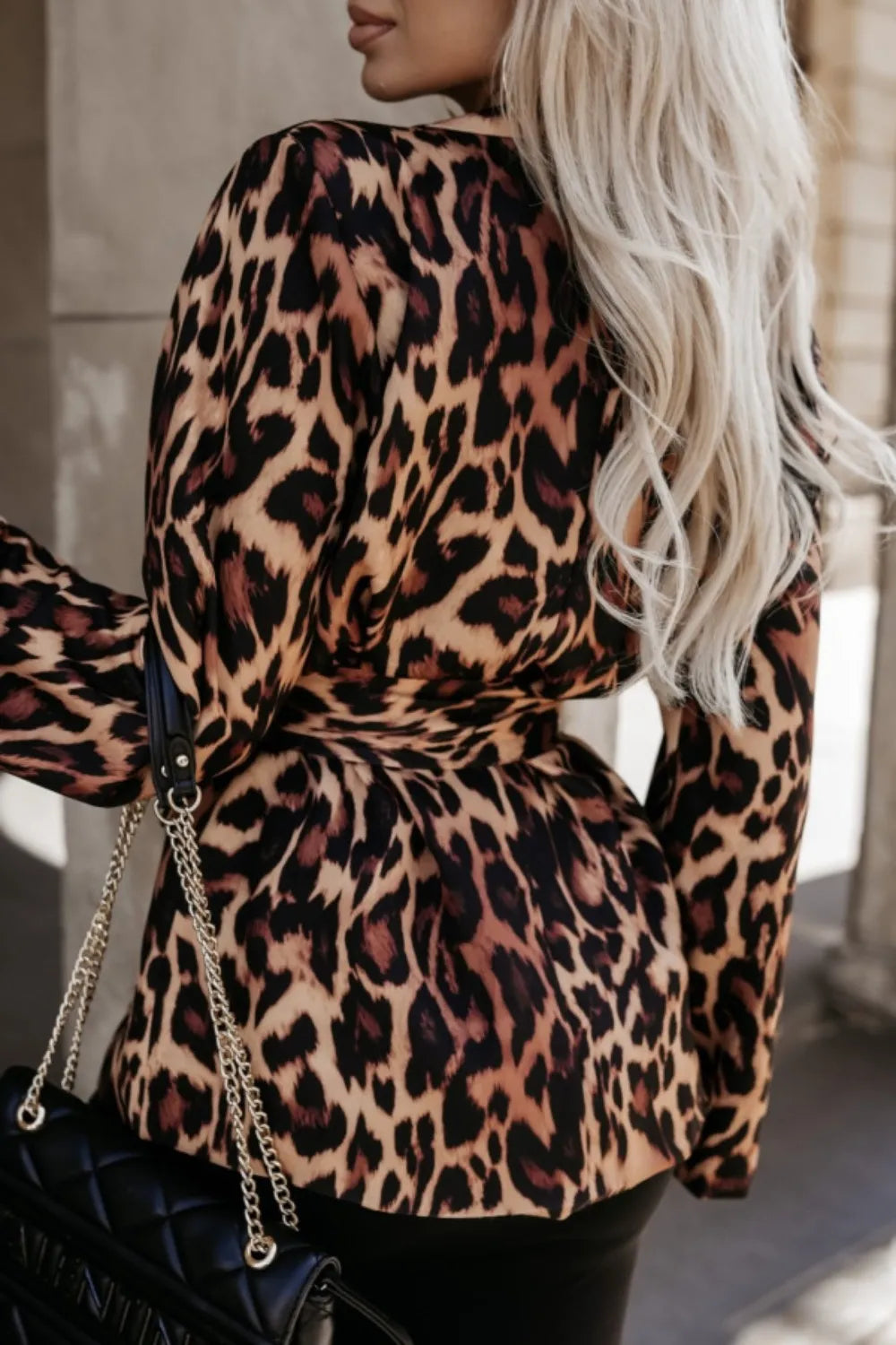 Tied Printed Collared Neck Long Sleeve Jacket (2)