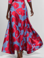 Floral Print Half Sleeve Wrap Maxi Dress (12)
